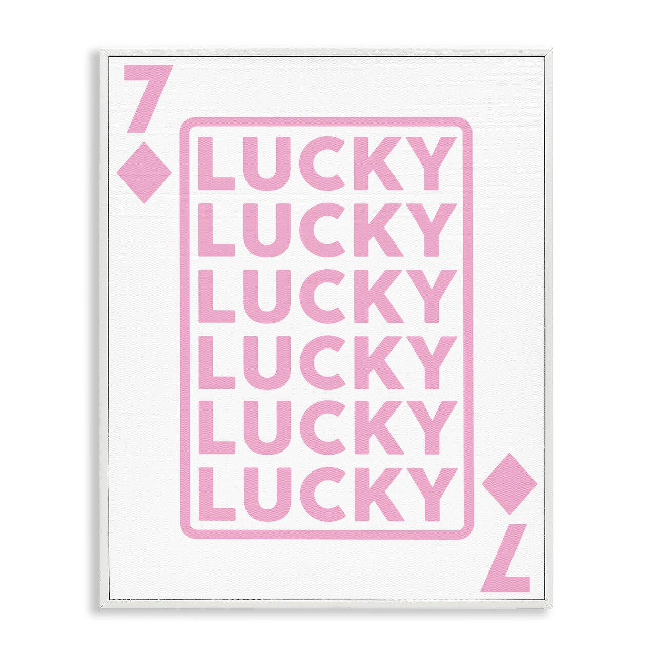 Stupell Industries Lucky Seven of Diamonds Framed Giclee Wall Art Design by Angela Nickeas